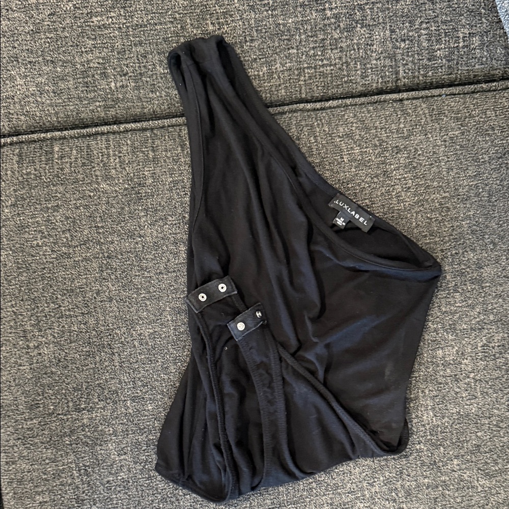 Black One-Shoulder Swimsuit